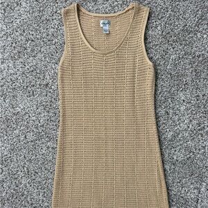 Chico's Sleeveless Knit Midi Dress in Beige-Tan